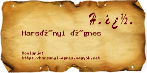 Harsányi Ágnes névjegykártya